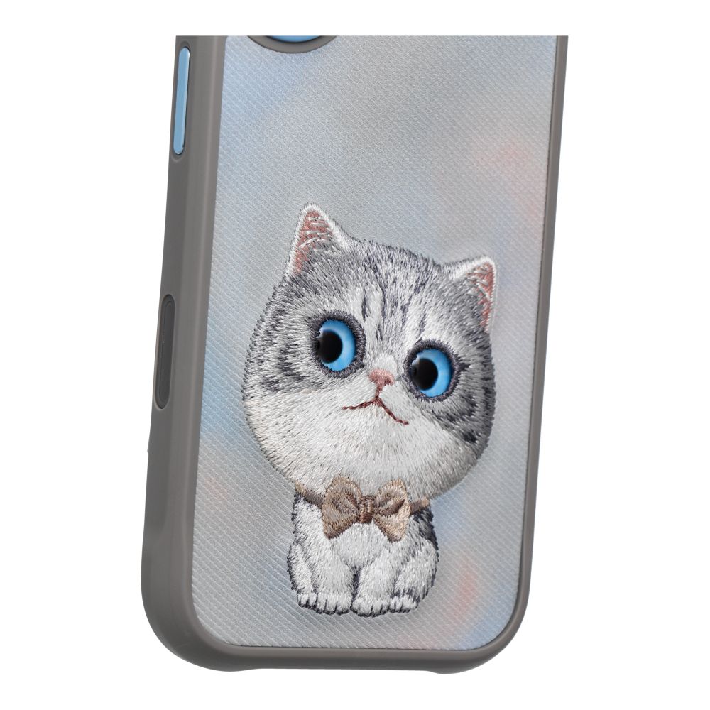 Etui nakładka z osłoną aparatu silikonowe z nadrukiem szary Apple iPhone 17 / 3 Etui nakładka z osłoną aparatu silikonowe z nadrukiem szary Apple iPhone 17 / 3