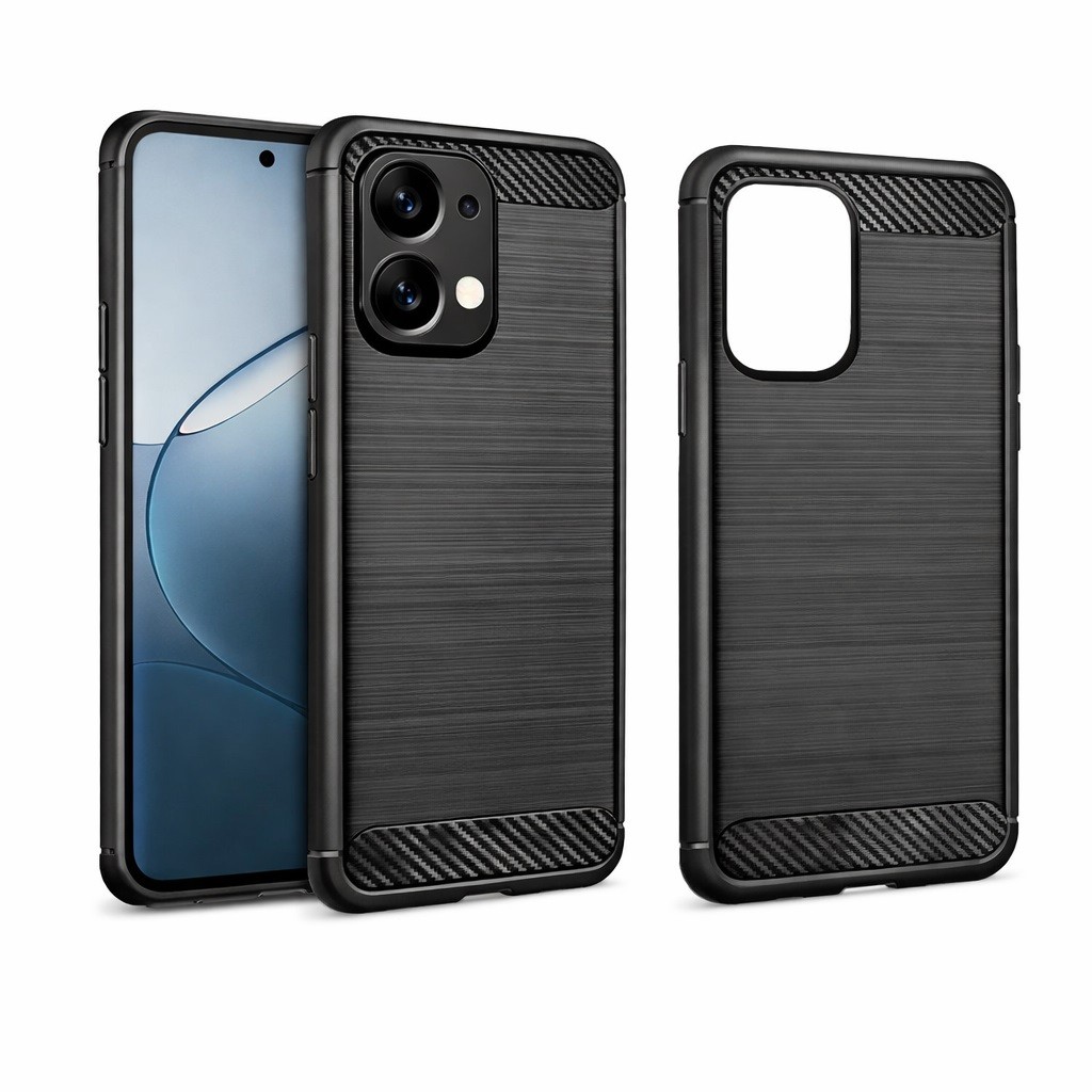 Etui ochronne Carbon PRO wzmocnione ramki czarne Oppo A6 Pro 5G / 4
