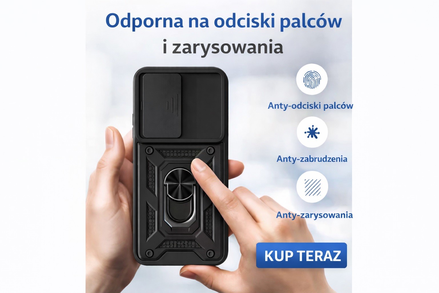 Etui pancerne z ringiem i os�on� aparatu z podstawk� Oppo A6 Pro 5G / 3