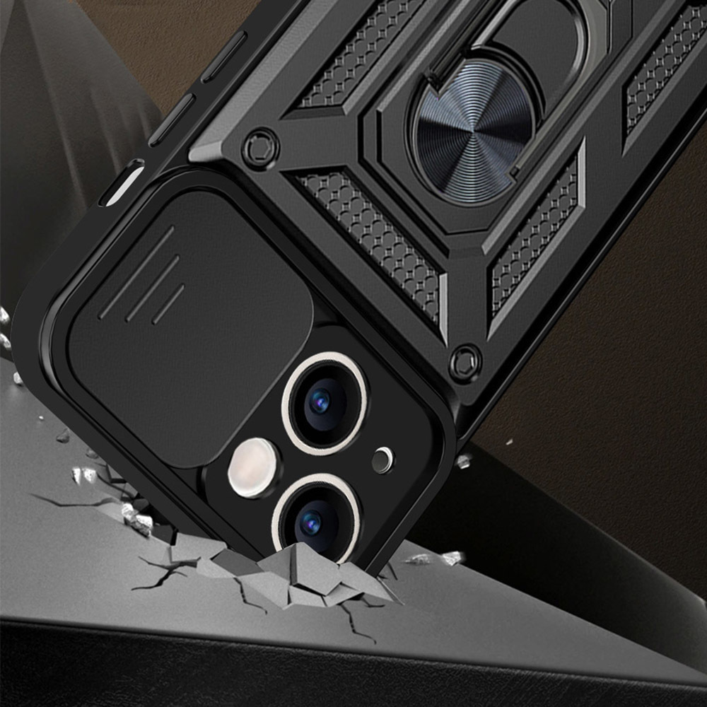 Etui pancerny Slide Camera Armor Case czarny Samsung Galaxy A18 / 7