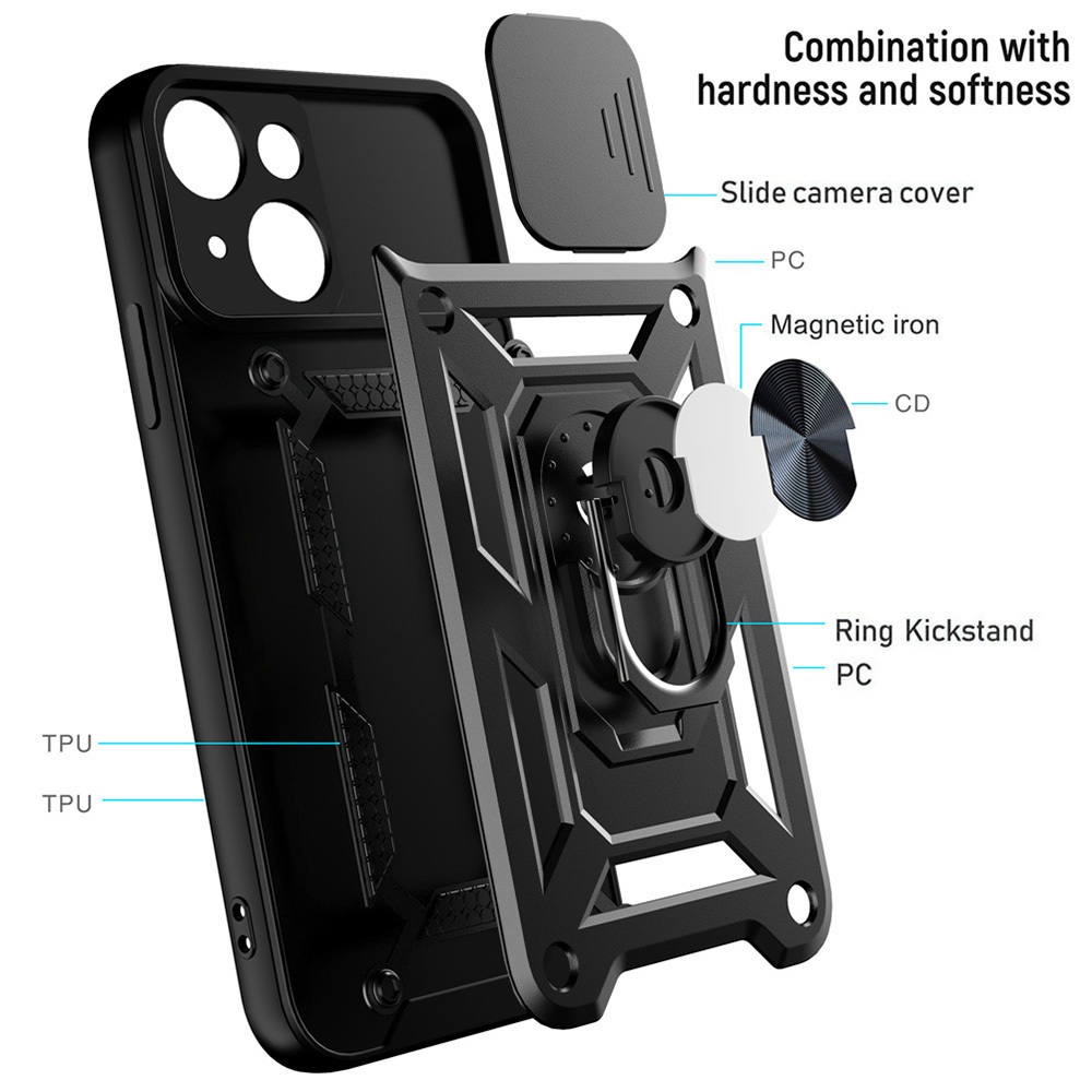 Etui pancerny Slide Camera Armor Case czarny Samsung Galaxy A35 5G / 4