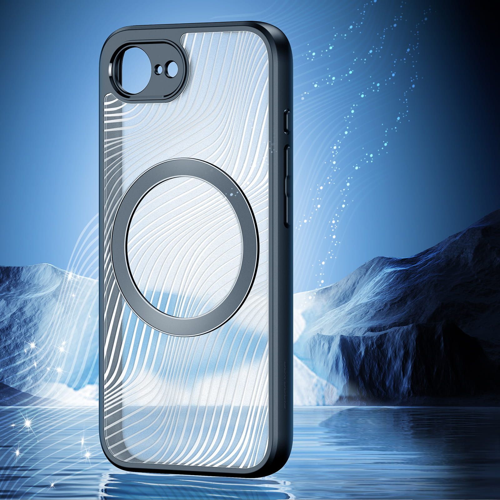 Etui plecki MagSafe pancerne przezroczyste czarny Apple iPhone 16e / 6