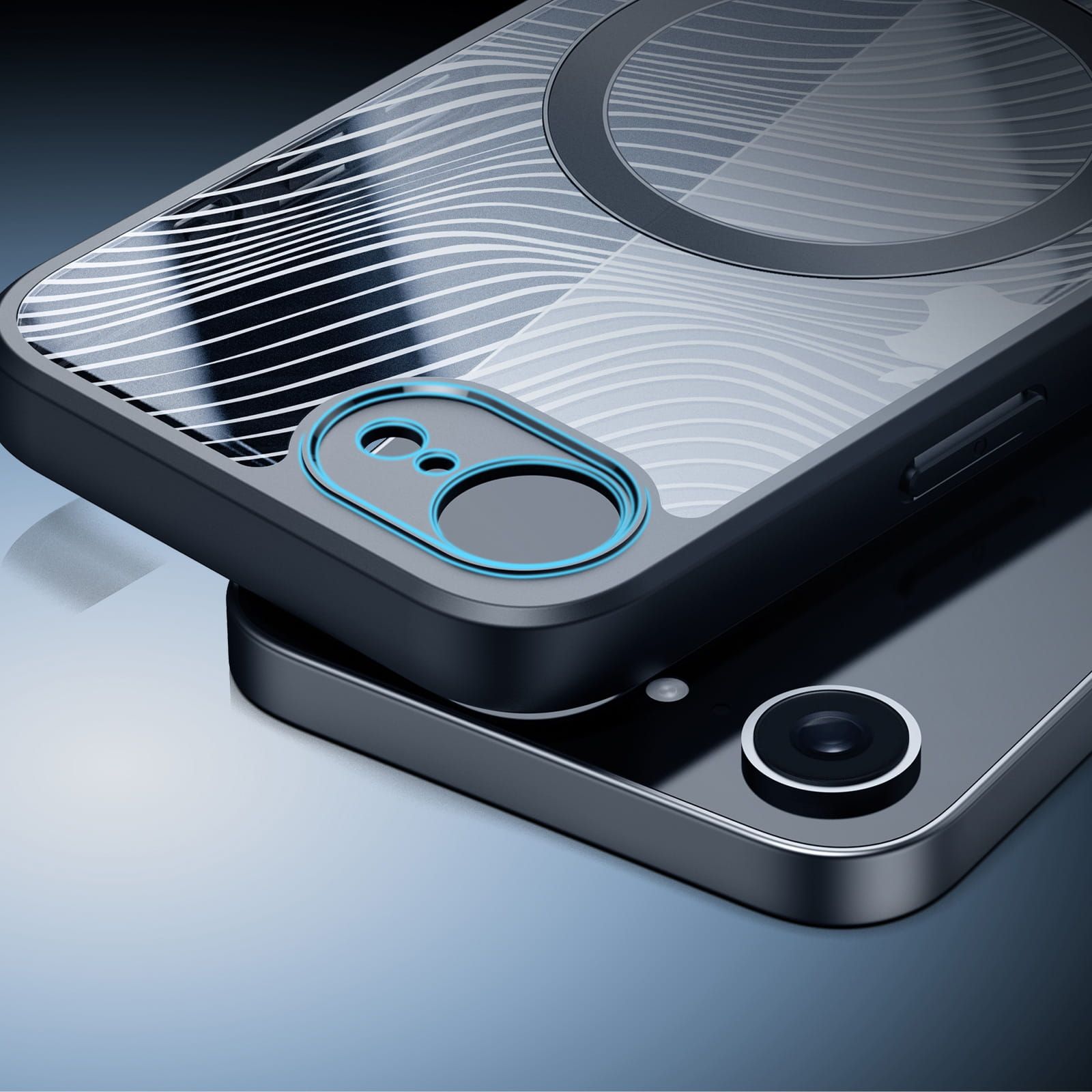 Etui plecki MagSafe pancerne przezroczyste czarny Apple iPhone 16e / 8