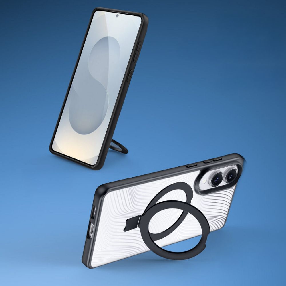 Etui plecki MagSafe pancerne przezroczyste czarny Samsung Galaxy S25 Edge / 4