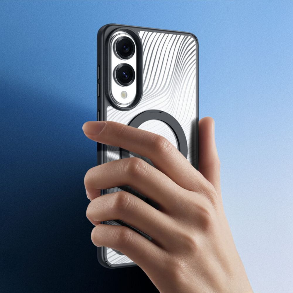 Etui plecki MagSafe pancerne przezroczyste czarny Samsung Galaxy S25 Edge / 5