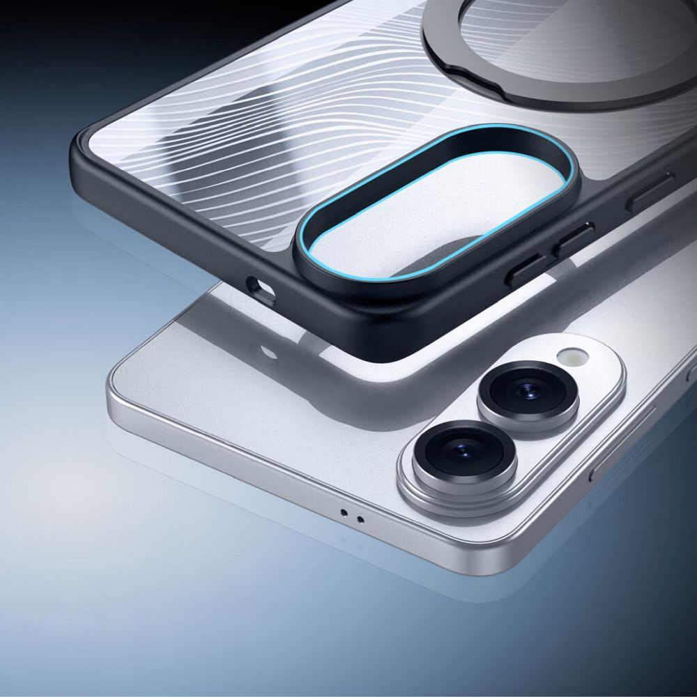 Etui plecki MagSafe pancerne przezroczyste czarny Samsung Galaxy S25 Edge / 7