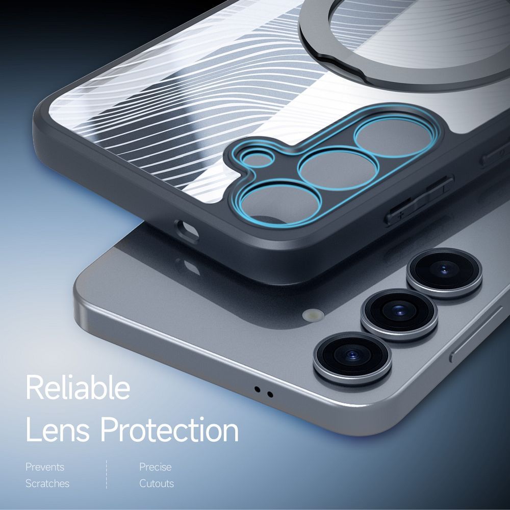 Etui plecki MagSafe pancerne przezroczyste czarny Samsung Galaxy S25 / 4 Etui plecki MagSafe pancerne przezroczyste czarny Samsung Galaxy S25 / 4