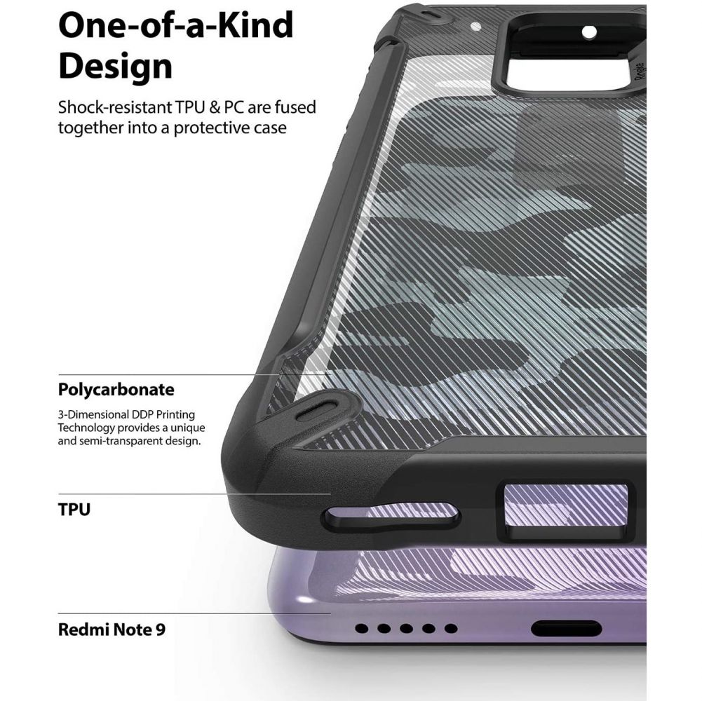 etui Ringke Fusion X Camo Czarne Xiaomi Redmi Note 9 / 6