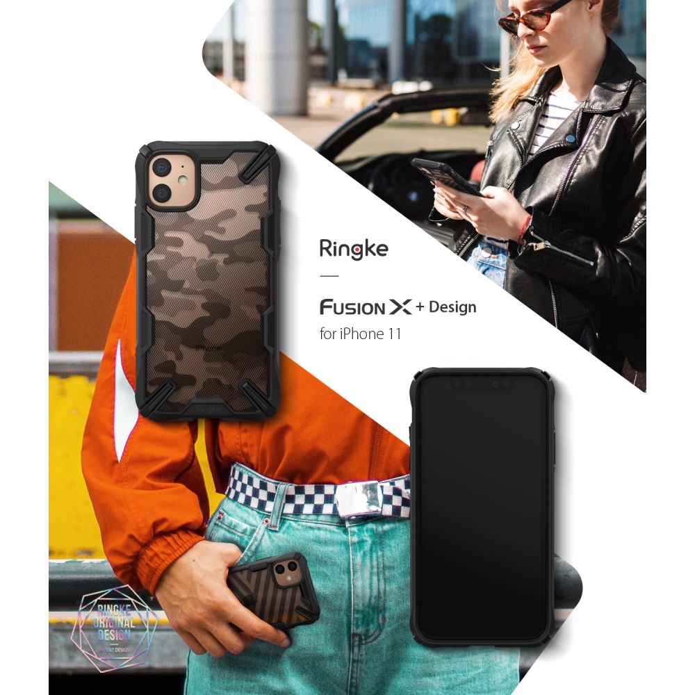 etui Ringke Fusion X Camo czarne Apple iPhone 11 / 7