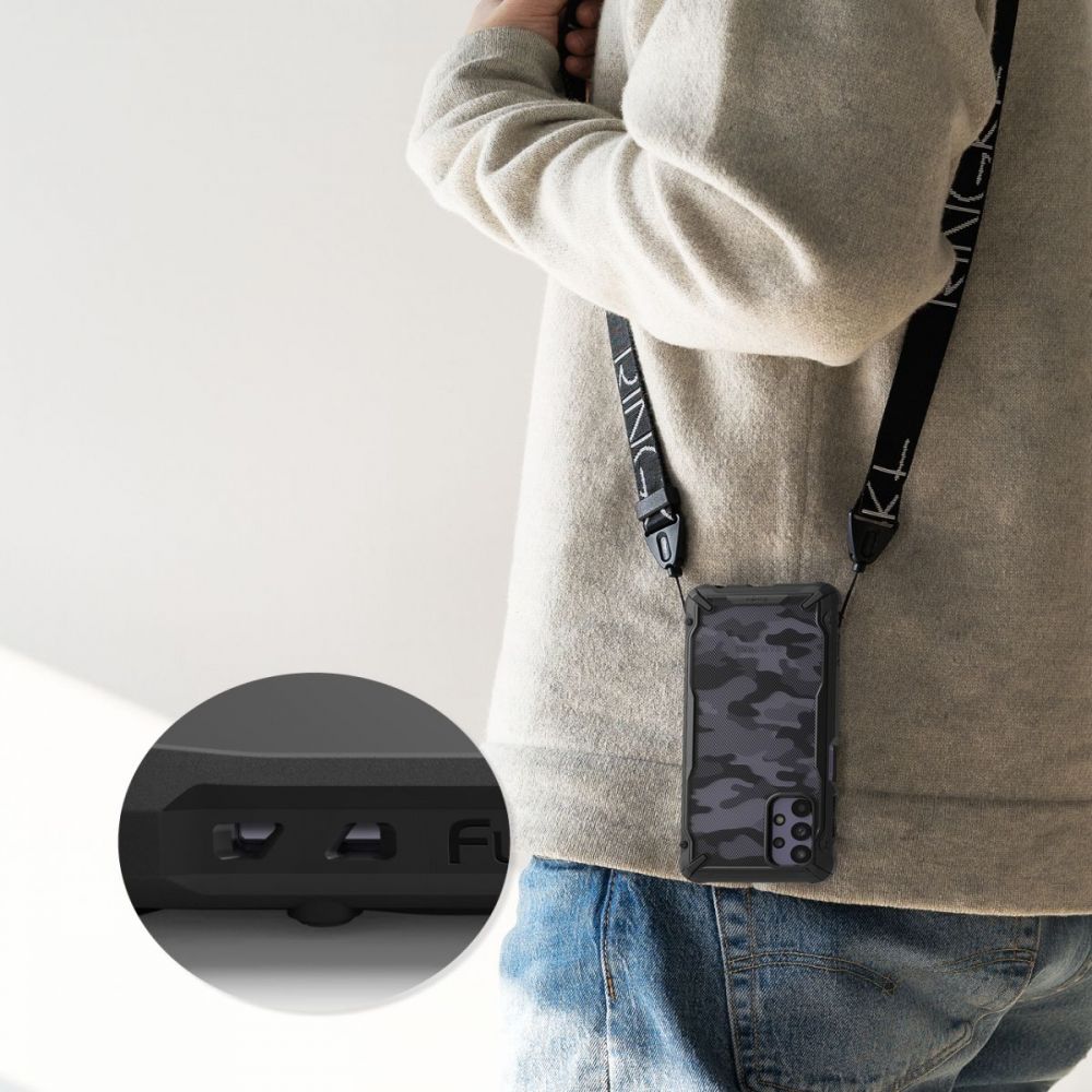 etui Ringke Fusion X Camo czarne Samsung A32 5G / 6