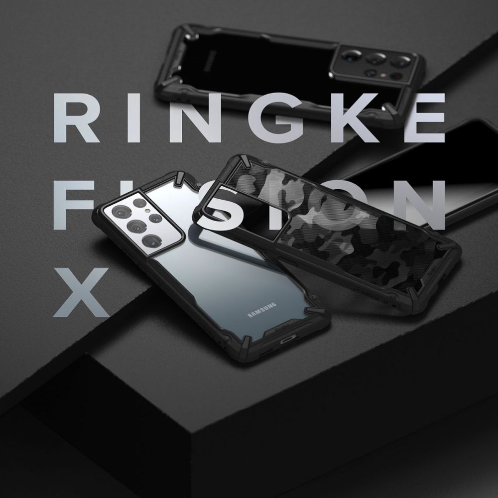 etui Ringke Fusion X Camo czarne Samsung s21 Ultra / 2