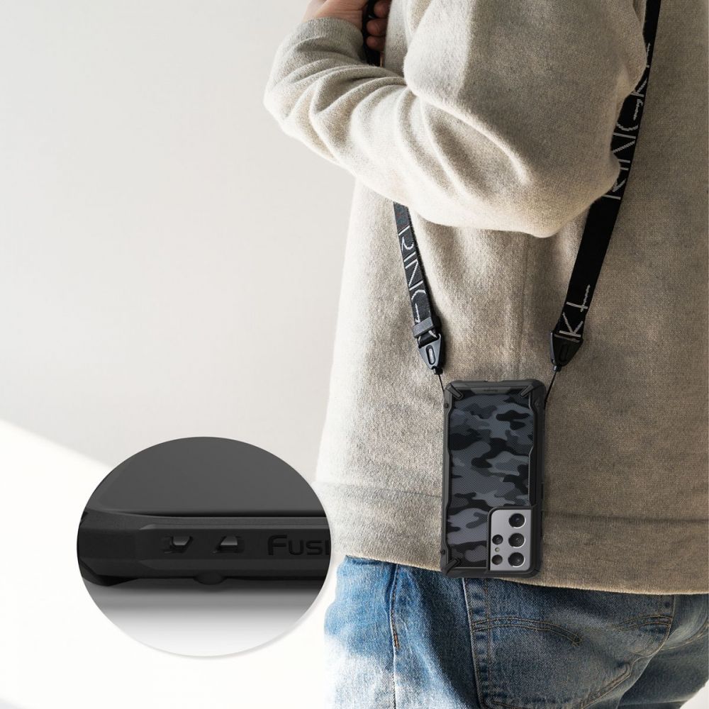 etui Ringke Fusion X Camo czarne Samsung s21 Ultra / 5