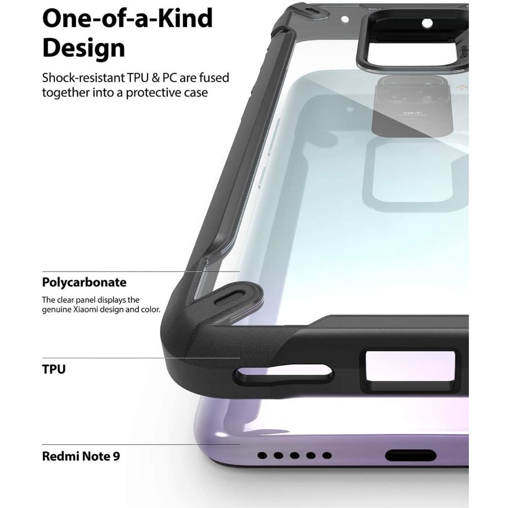 etui Ringke Fusion X Czarne Xiaomi Redmi Note 9 / 6