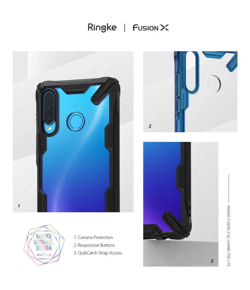 etui Ringke Fusion X Niebieskie Huawei P30 Lite / 4