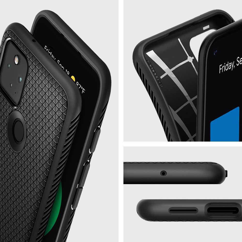 etui Spigen Liquid AIR Armor czarne Google Pixel 5 / 10