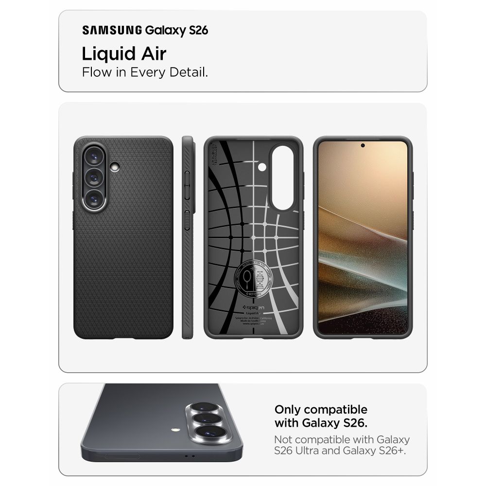 etui Spigen Liquid AIR Armor czarne Samsung Galaxy S26 / 7