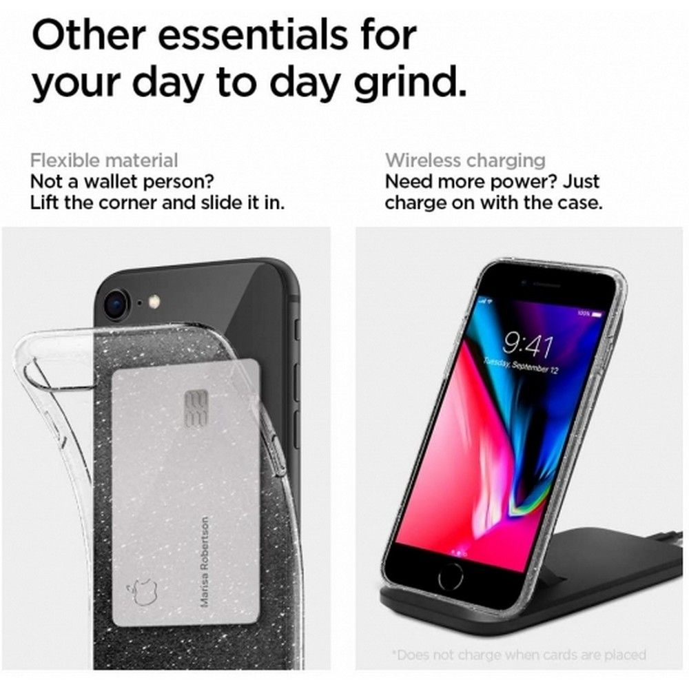 etui Spigen Liquid Glitter Prze�roczyste Apple iPhone 7 / 4