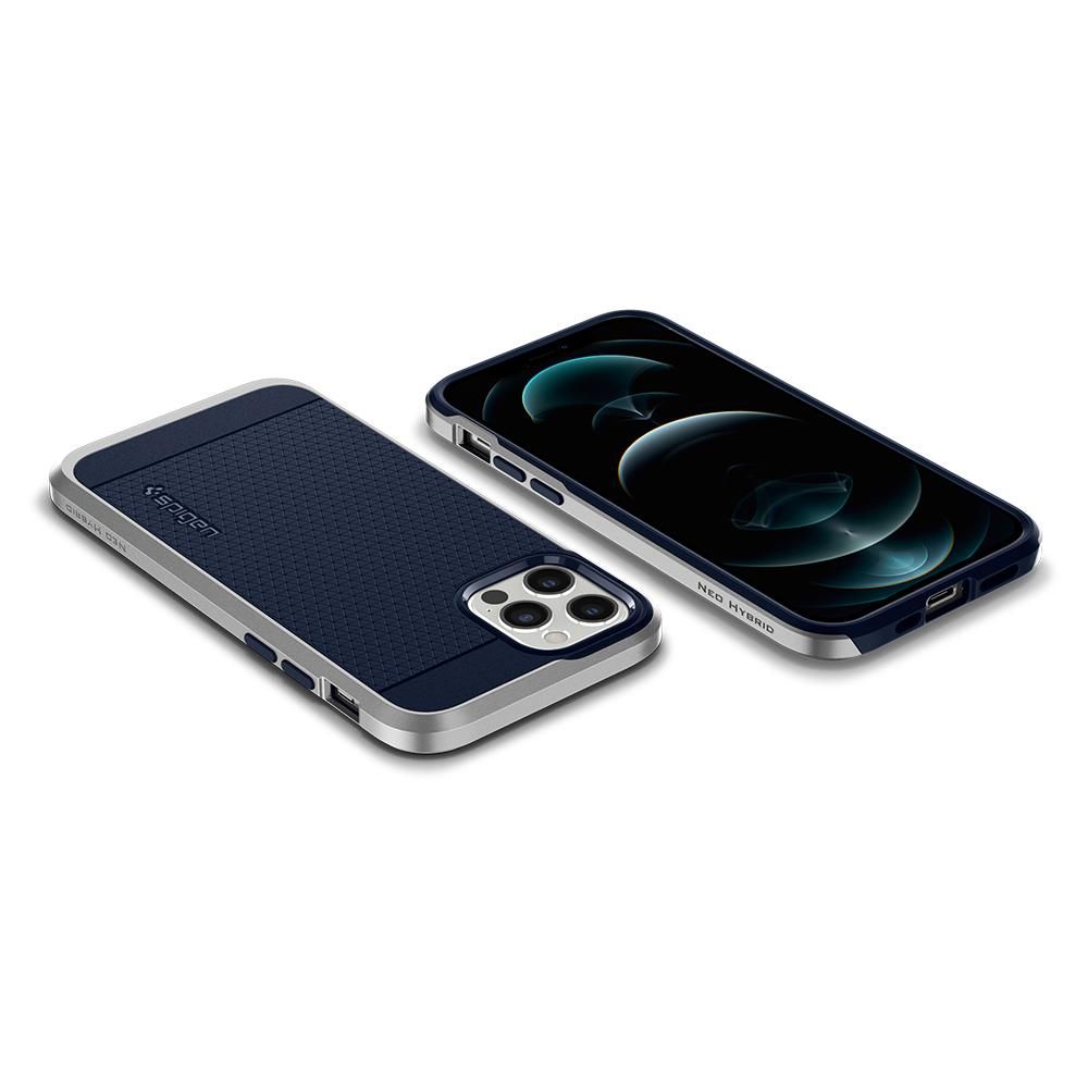 etui Spigen Neo Hybrid Satin srebrne Apple iPhone 12 / 5