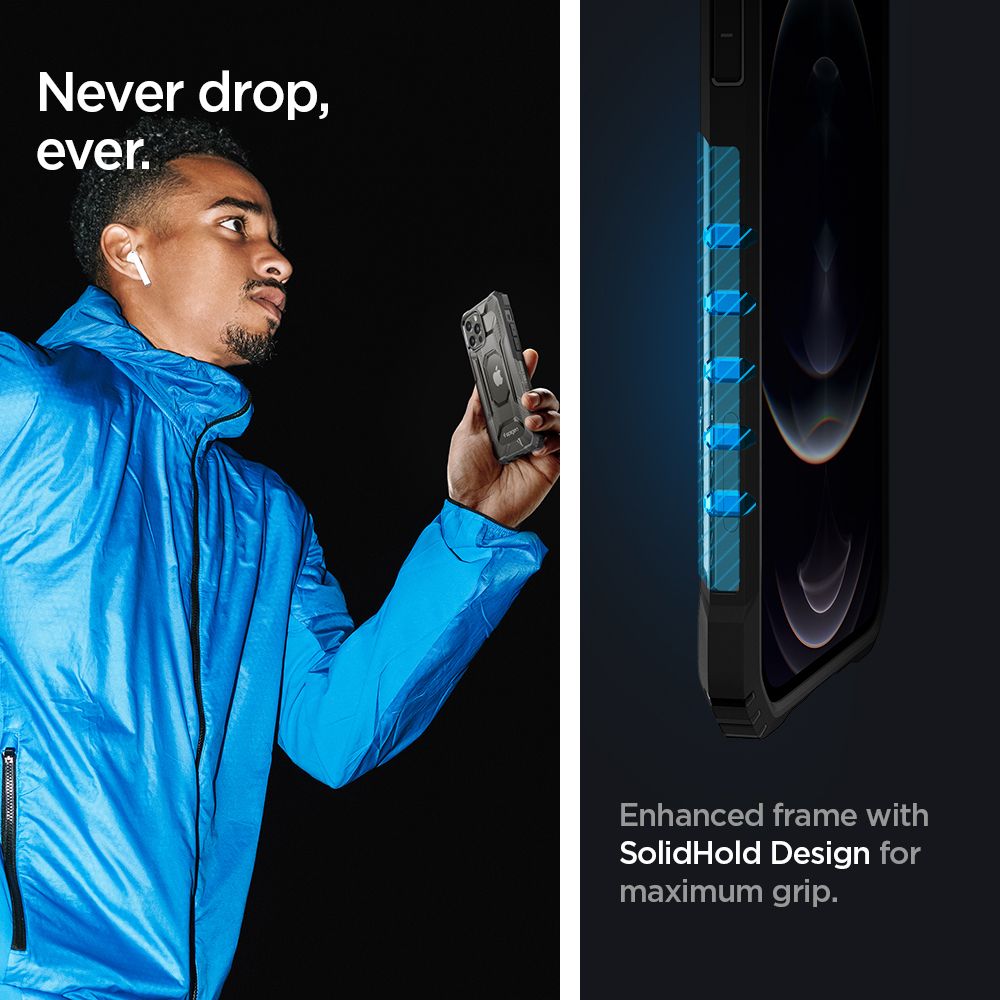 etui Spigen Nitro Force czarne Apple iPhone 12 Pro / 5 etui Spigen Nitro Force czarne Apple iPhone 12 Pro / 5