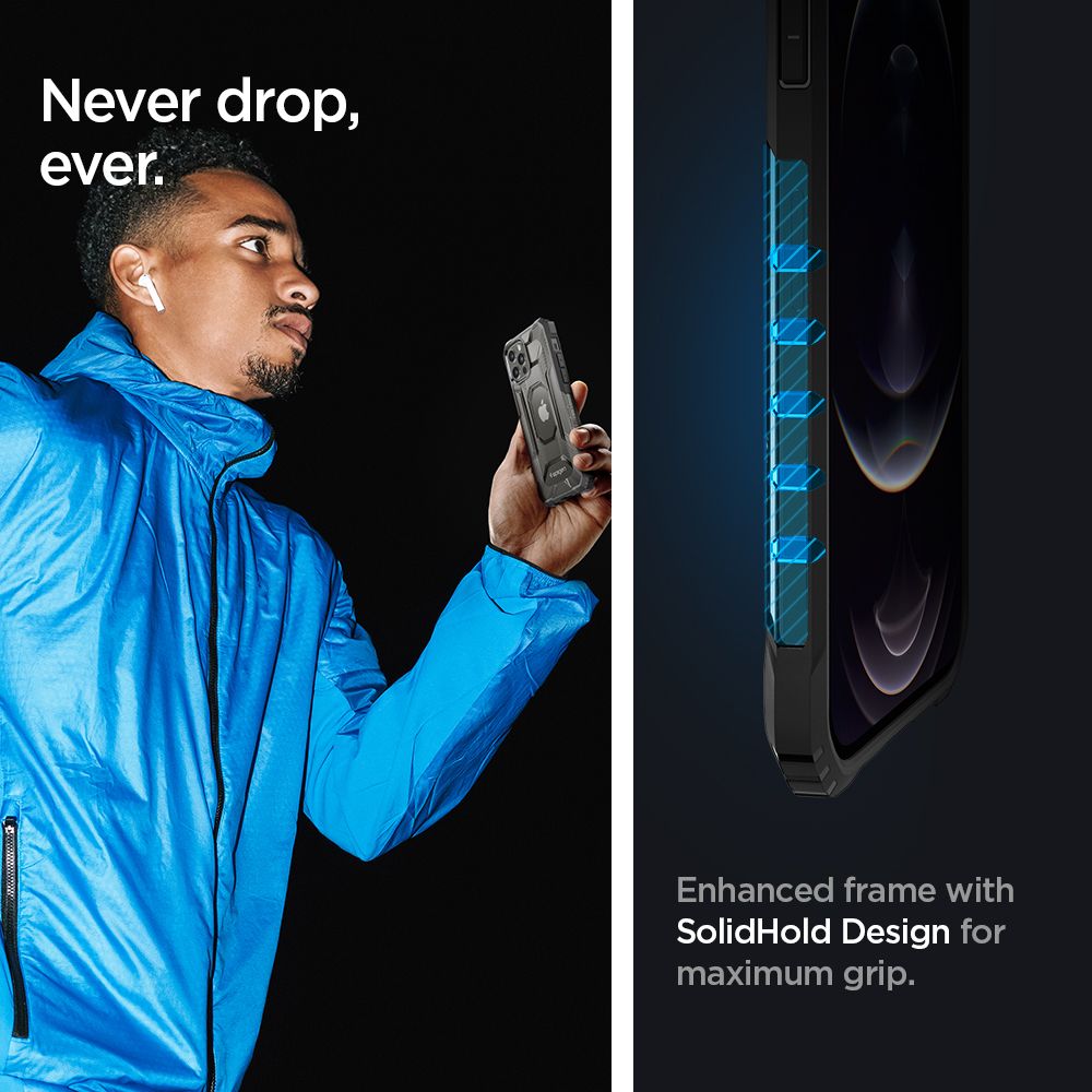 etui Spigen Nitro Force czarne Apple iPhone 12 Pro Max / 5 etui Spigen Nitro Force czarne Apple iPhone 12 Pro Max / 5