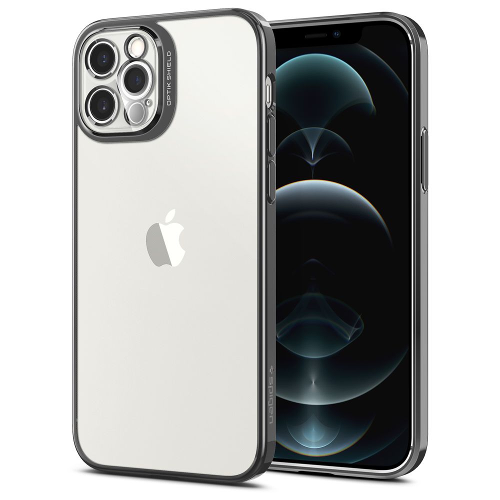 etui Spigen Optik Crystal Chrome grey Apple iPhone 12 Pro (6.1 cali)