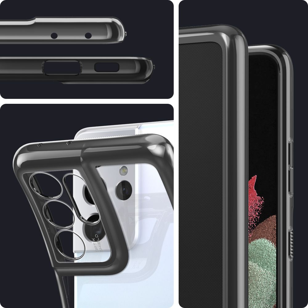 etui Spigen Optik Crystal Chrome grey Samsung s21 Ultra / 3 etui Spigen Optik Crystal Chrome grey Samsung s21 Ultra / 3