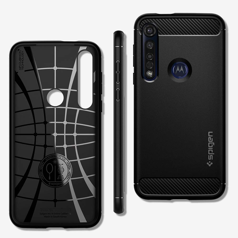 etui Spigen Rugged Armor Czarne Motorola Moto G8 Plus / 3