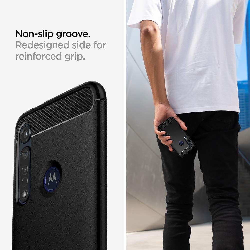 etui Spigen Rugged Armor Czarne Motorola Moto G8 Plus / 7