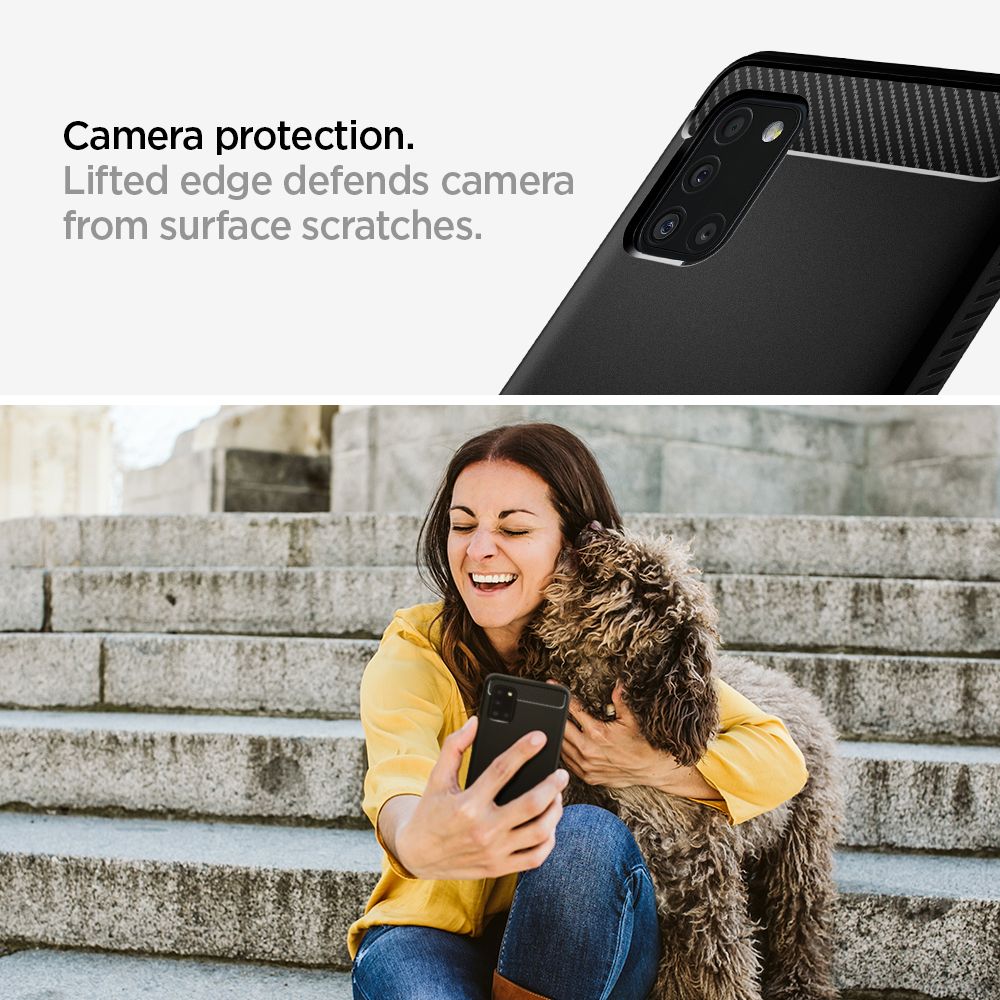 etui Spigen Rugged Armor Czarne Samsung A31 / 5