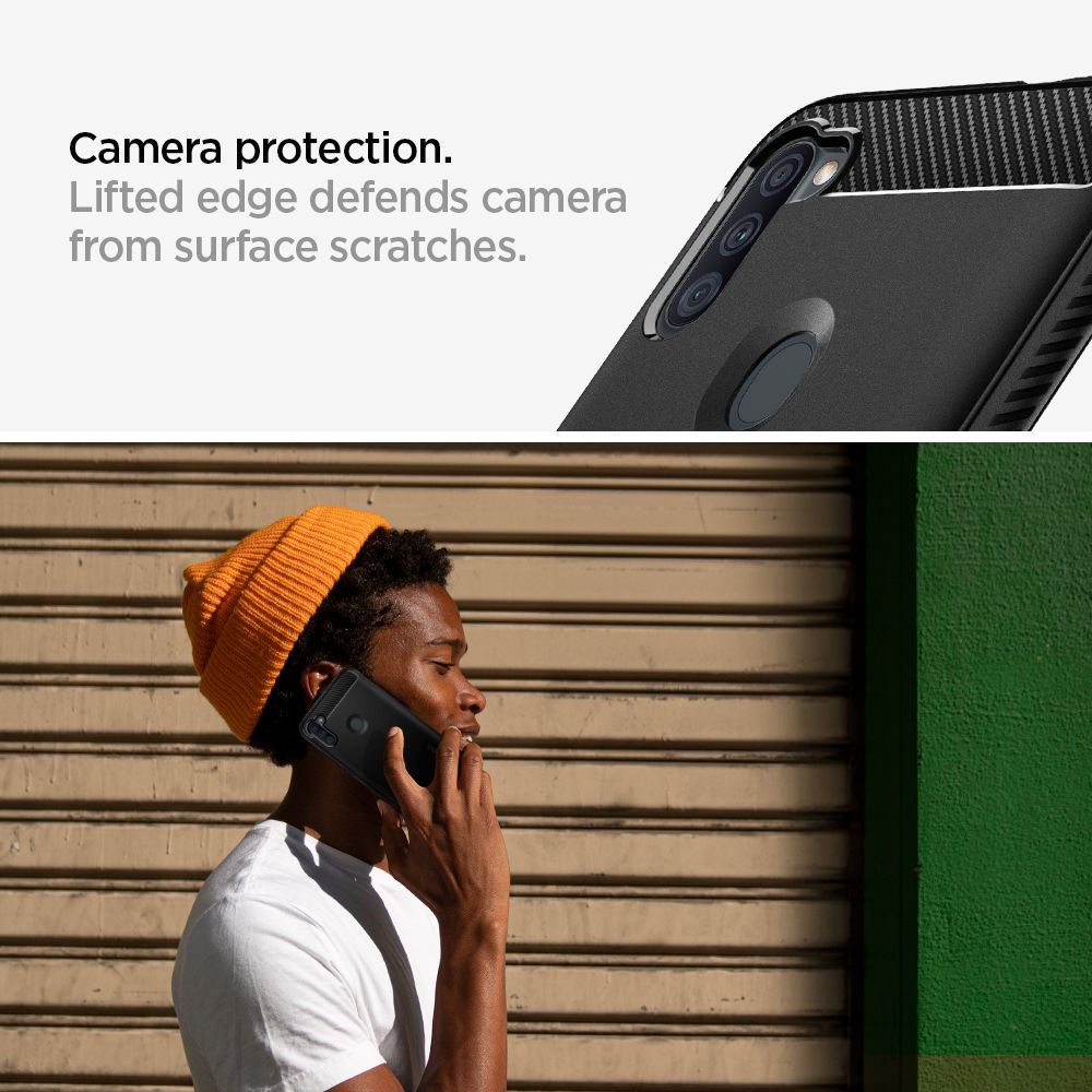 etui Spigen Rugged Armor Czarne Samsung Galaxy M11 / 5