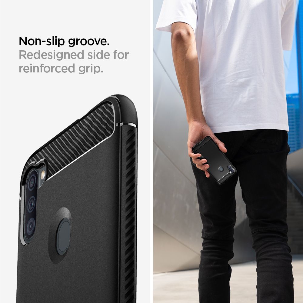 etui Spigen Rugged Armor Czarne Samsung Galaxy M11 / 6