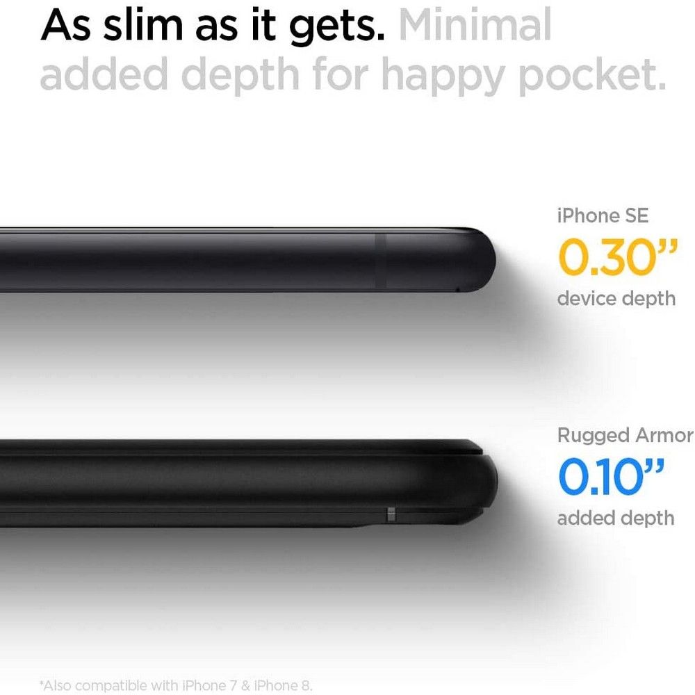 etui Spigen Rugged Armor Czarne Apple iPhone SE 2020 / 2