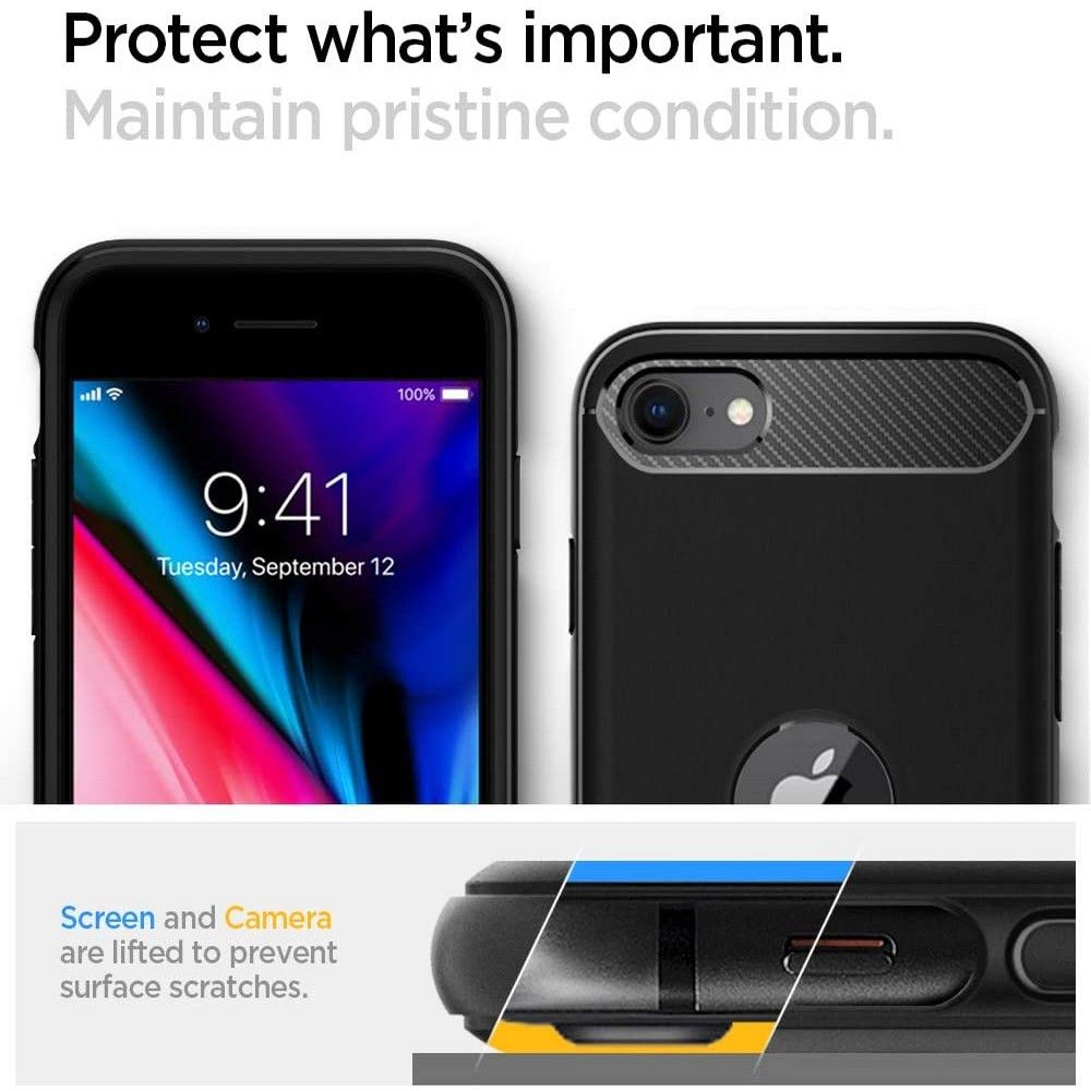 etui Spigen Rugged Armor Czarne Apple iPhone SE 2020 / 6