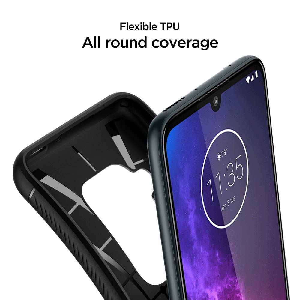 etui Spigen Rugged Armor Czarne Motorola One Zoom / 5