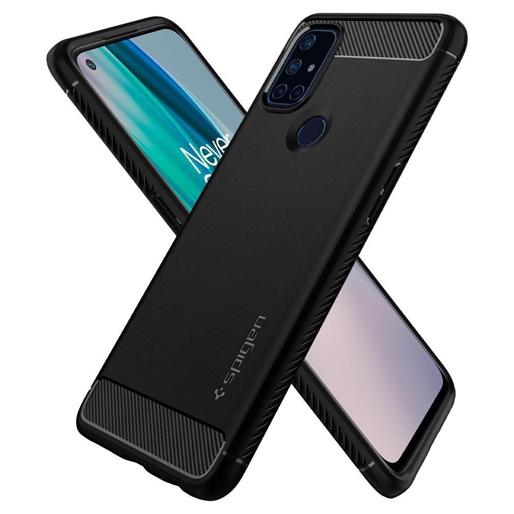 etui Spigen Rugged Armor czarne OnePlus Nord N10 5G / 7 etui Spigen Rugged Armor czarne OnePlus Nord N10 5G / 7