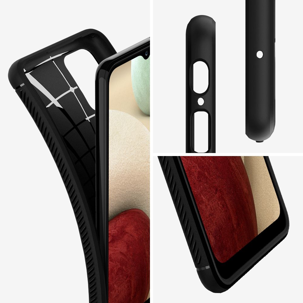 etui Spigen Rugged Armor czarne Samsung Galaxy A12 / 2