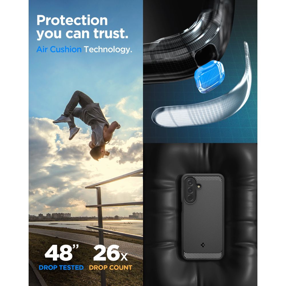 etui Spigen Rugged Armor czarne Samsung Galaxy A27 5G / 7
