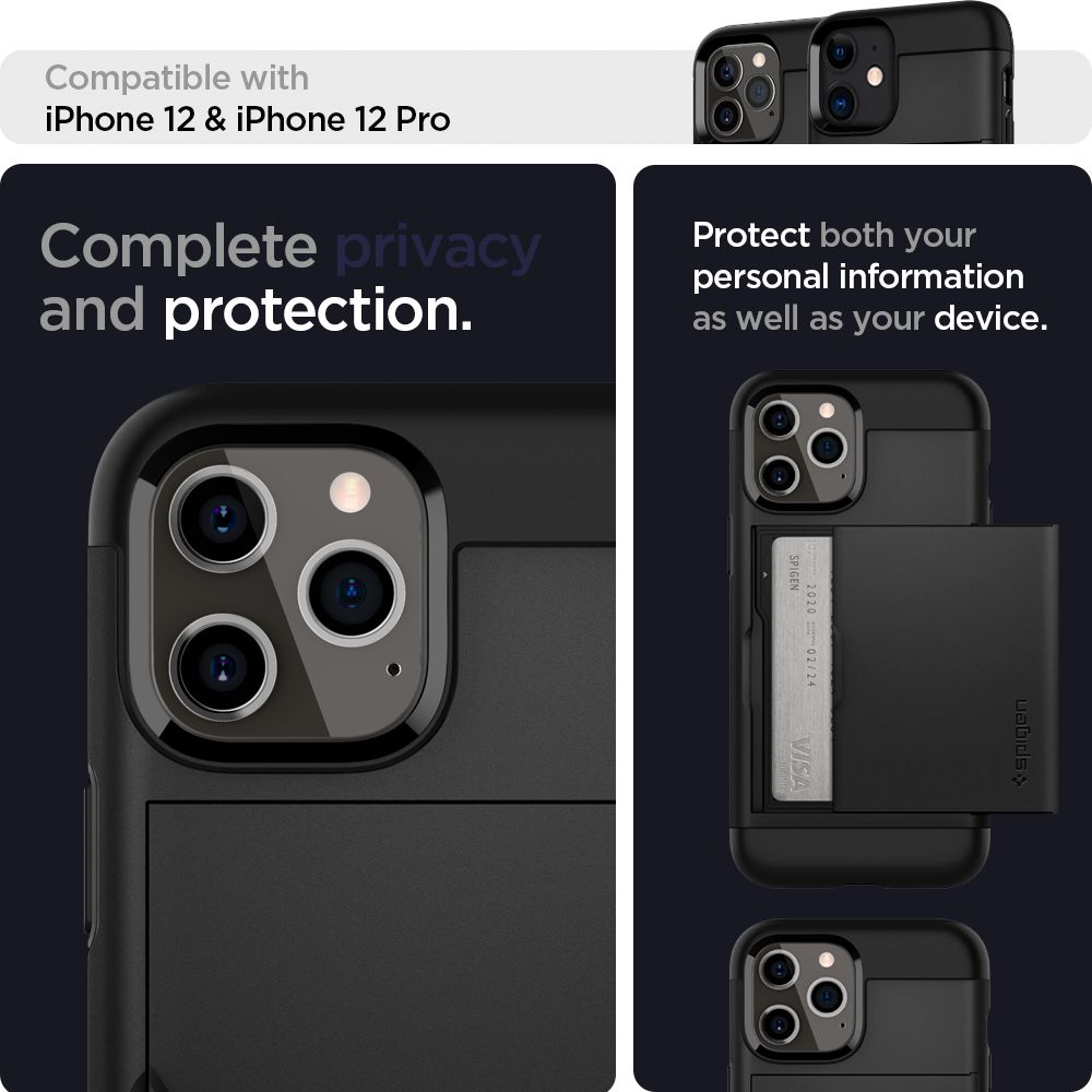 etui Spigen Slim Armor Cs Czarne Apple iPhone 12 Pro / 3