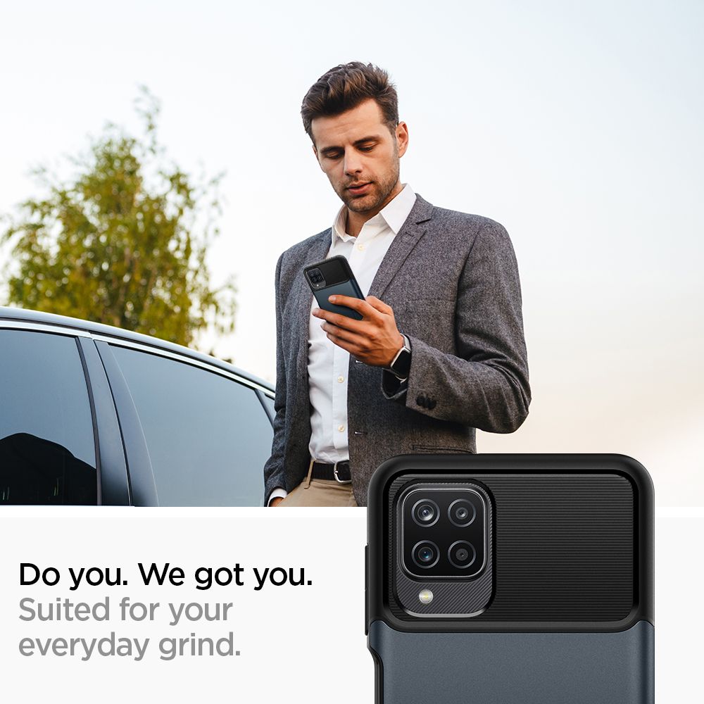 etui Spigen Slim Armor Metal slate Samsung Galaxy M12 / 3