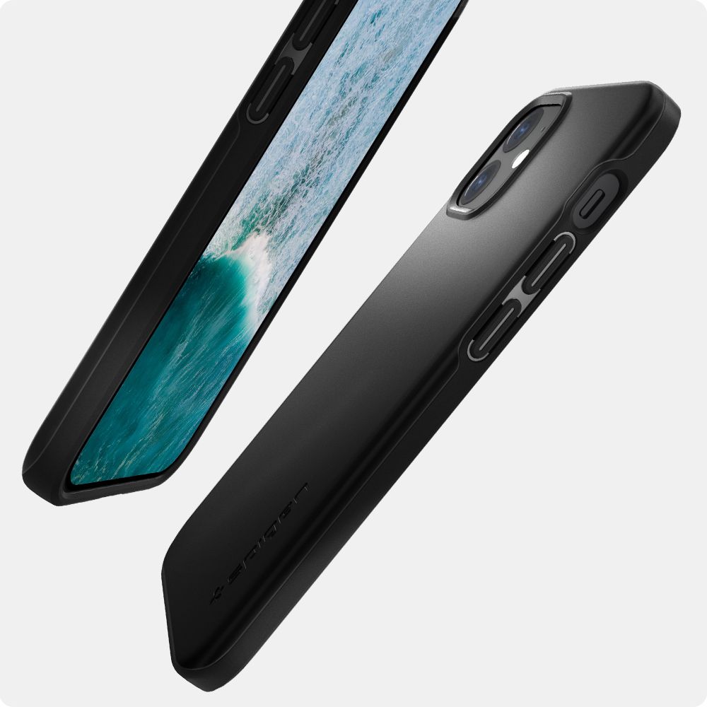 etui Spigen Thin Fit Czarne Apple iPhone 12 Mini / 12 etui Spigen Thin Fit Czarne Apple iPhone 12 Mini / 12