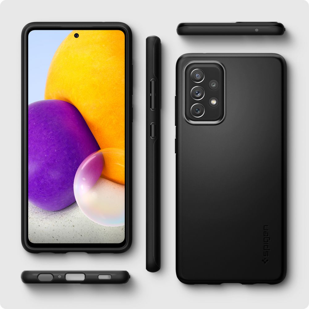 etui Spigen Thin Fit czarne Samsung A72 / 7 etui Spigen Thin Fit czarne Samsung A72 / 7