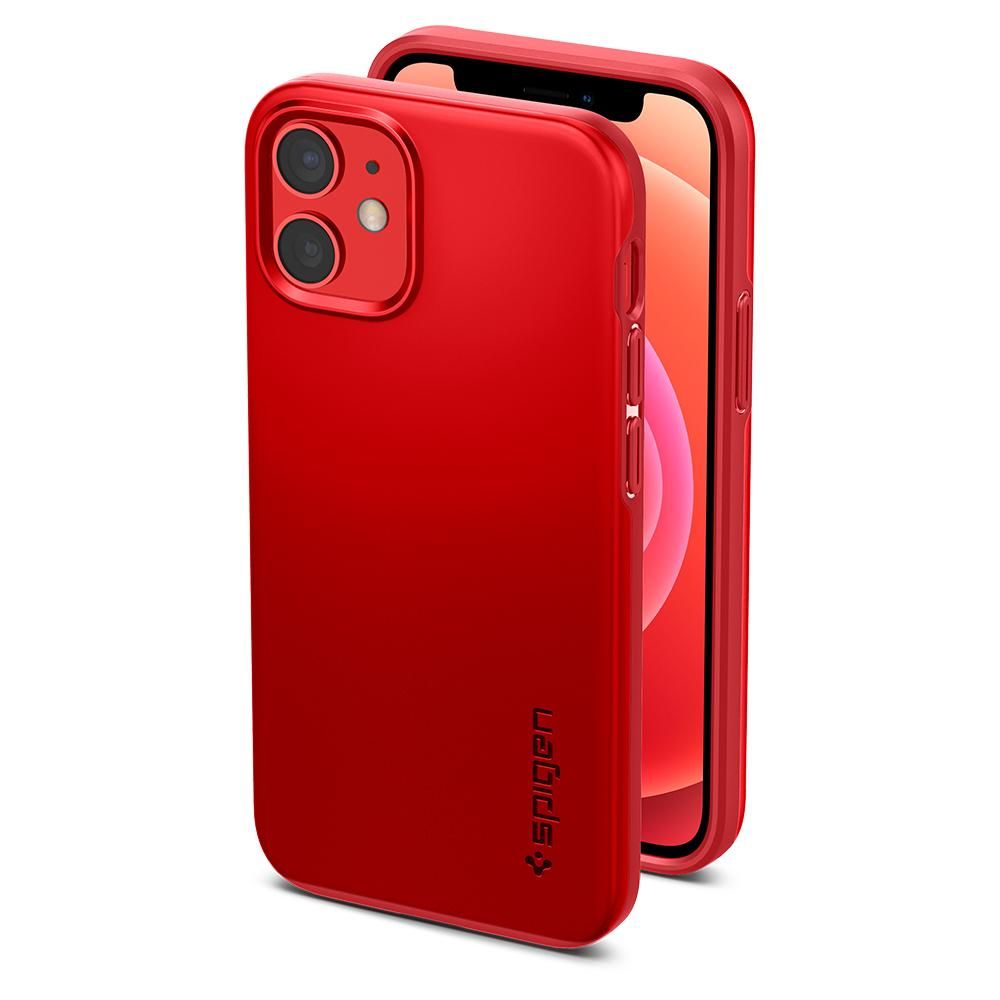 etui Spigen Thin Fit czerwone Apple iPhone 12 Mini / 5 etui Spigen Thin Fit czerwone Apple iPhone 12 Mini / 5