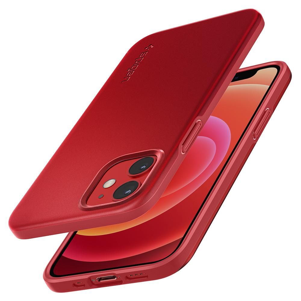 etui Spigen Thin Fit czerwone Apple iPhone 12 Mini / 7 etui Spigen Thin Fit czerwone Apple iPhone 12 Mini / 7