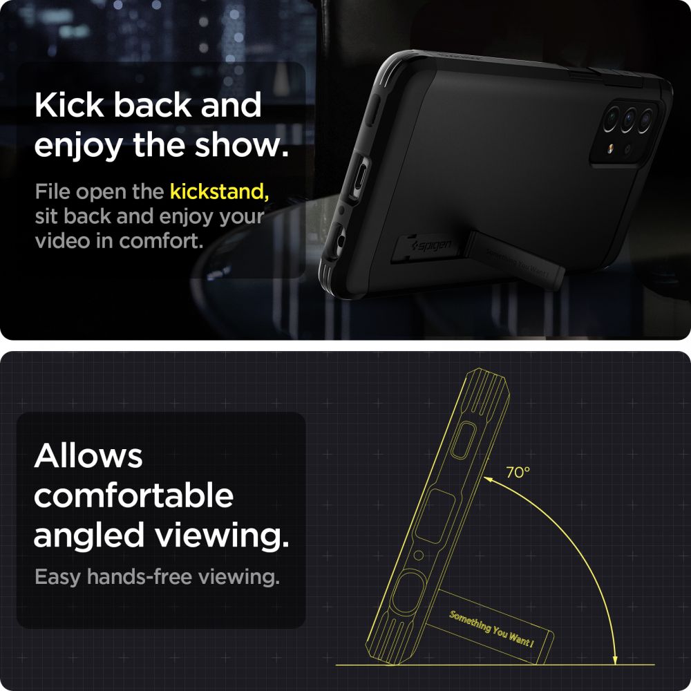 etui Spigen Tough Armor czarne Samsung A72 / 6 etui Spigen Tough Armor czarne Samsung A72 / 6