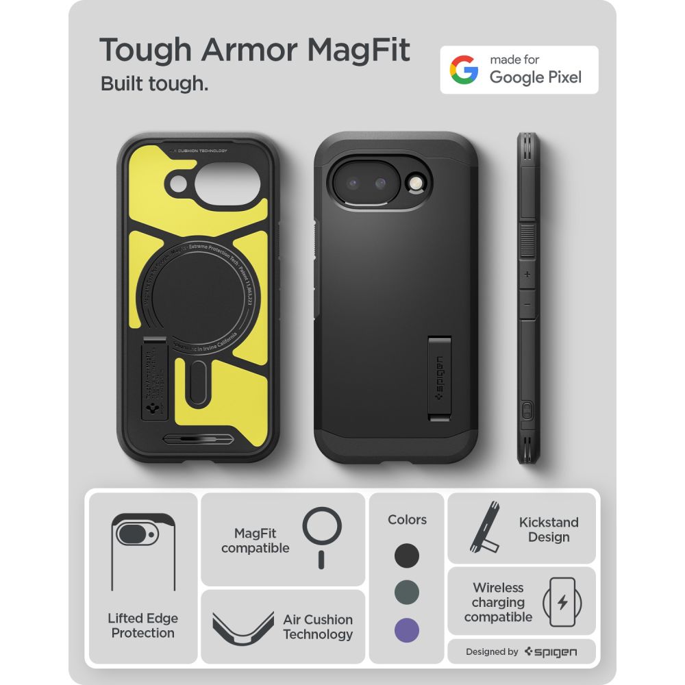 etui Spigen Tough Armor Mag Magsafe czarne Google Pixel 10A / 7