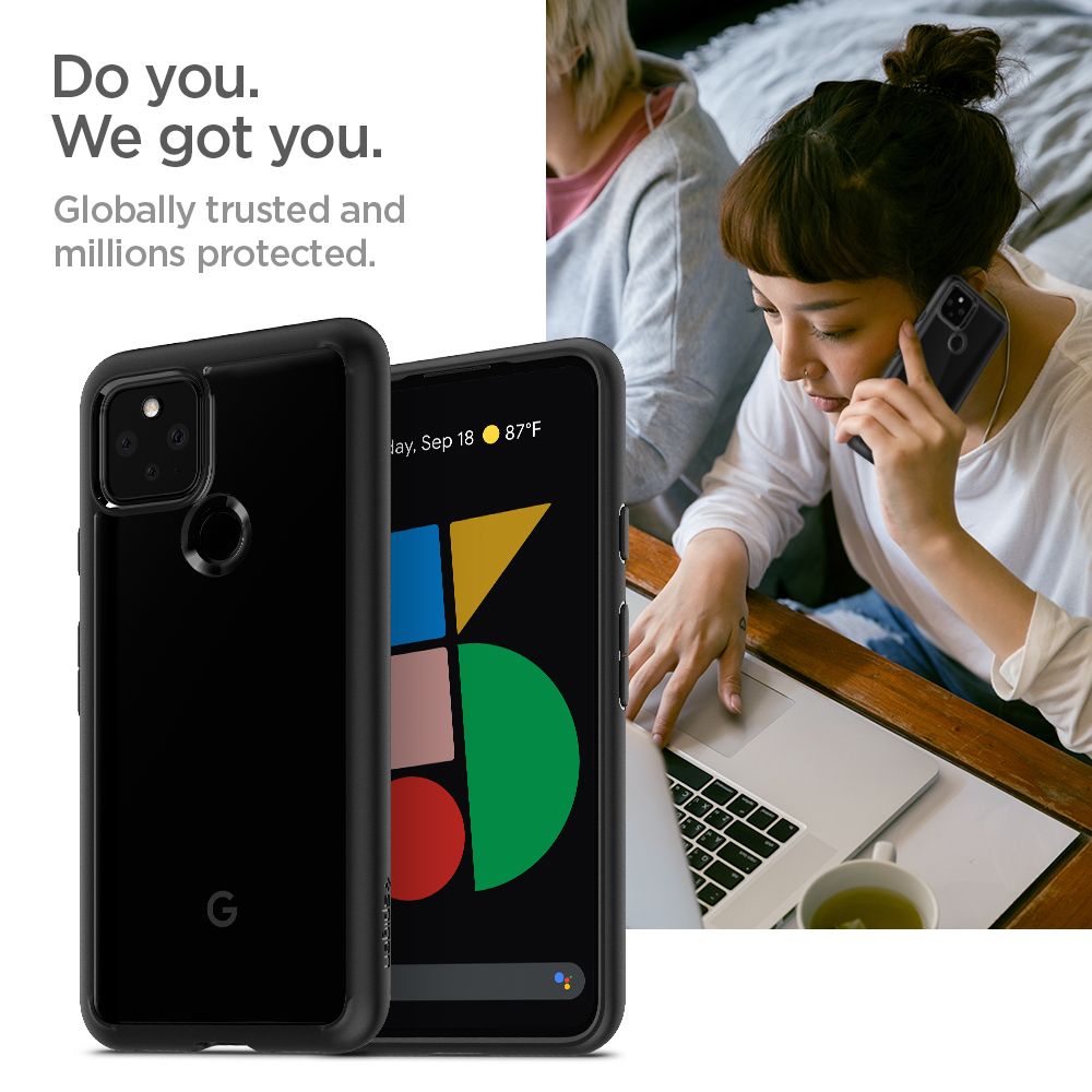 etui Spigen Ultra Hybrid czarne Google Pixel 5 / 11