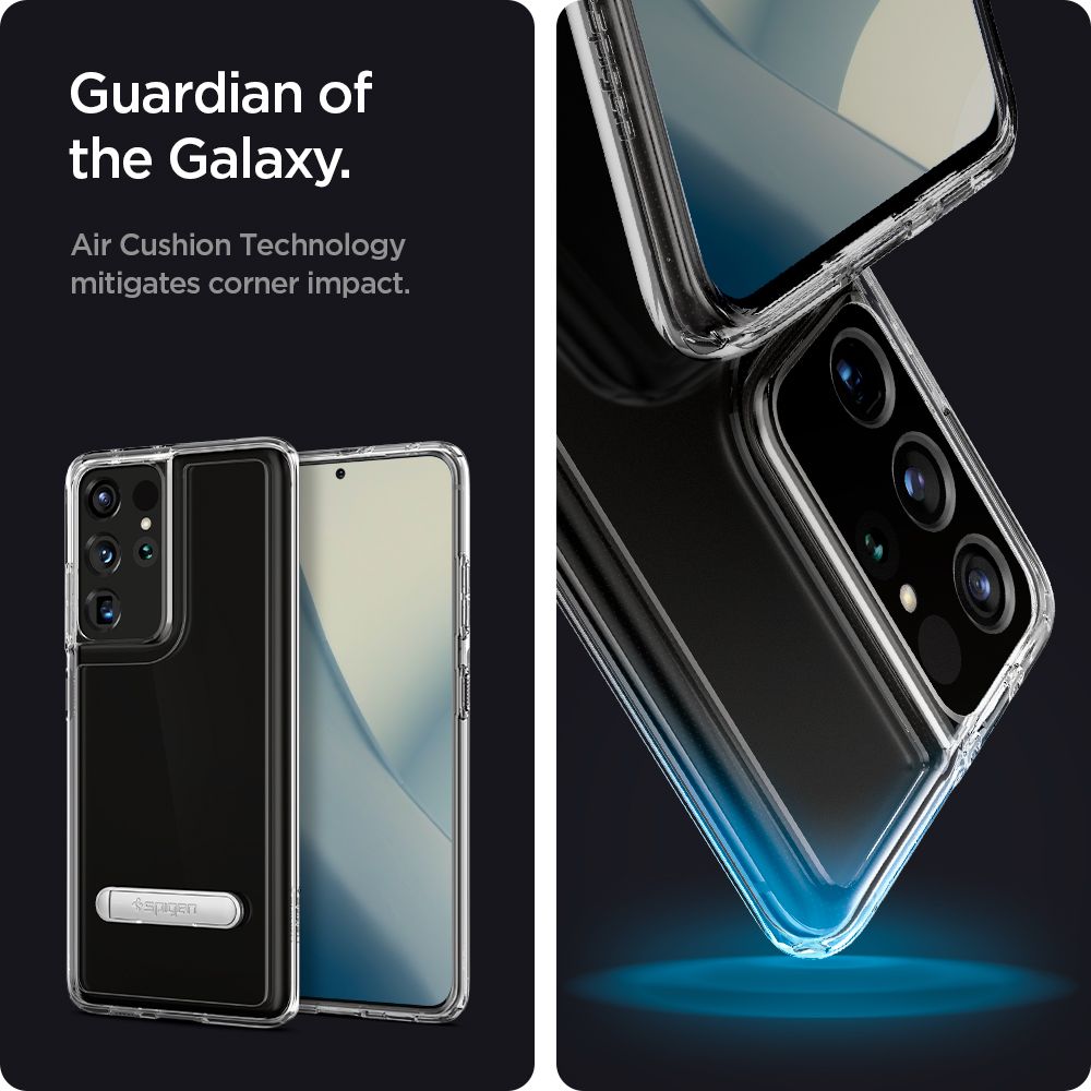etui Spigen Ultra Hybrid S Crystal prze�roczyste Samsung s21 Ultra / 12