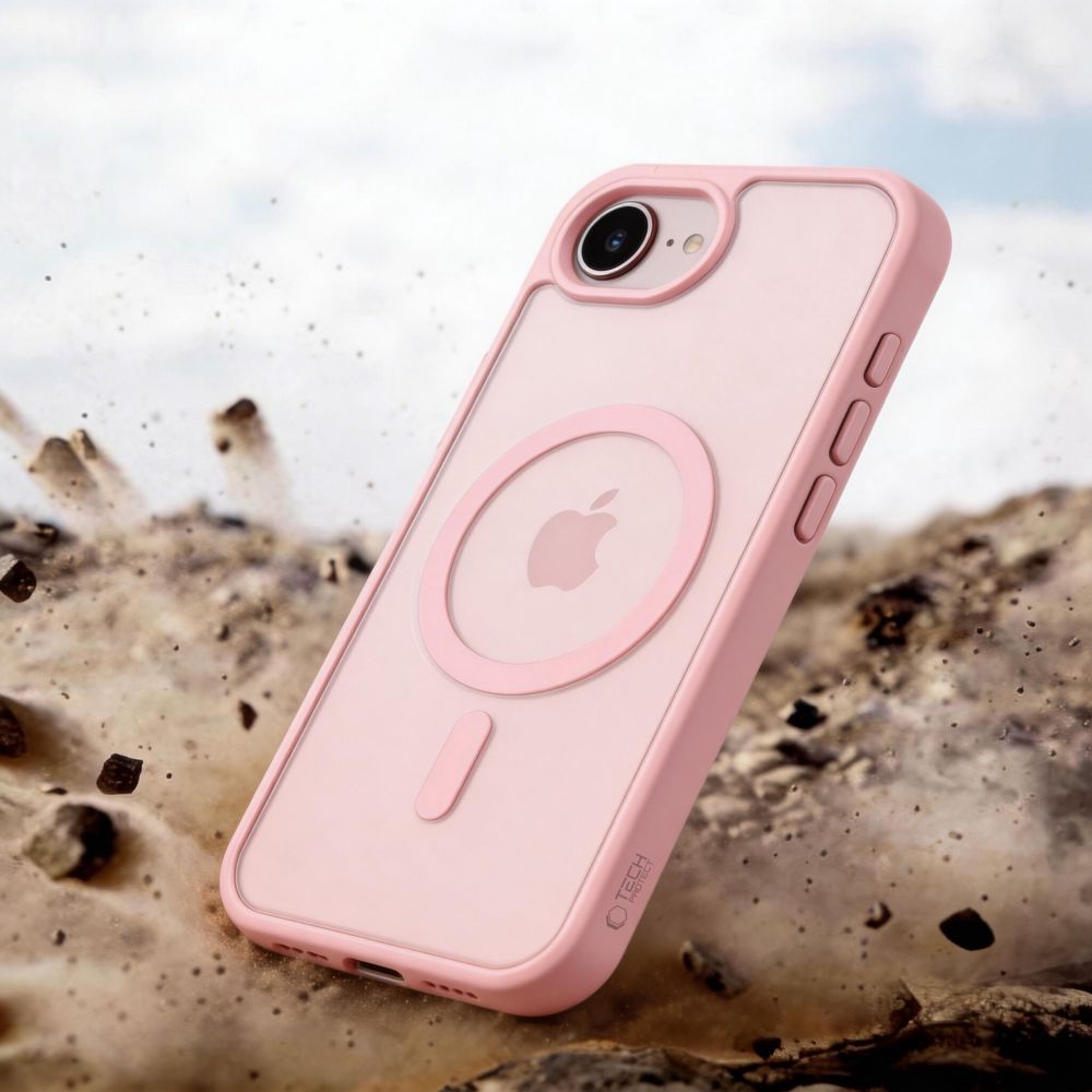 etui Tech-protect Basicmag Magsafe Matte Soft r�owe Apple iPhone 17e / 7