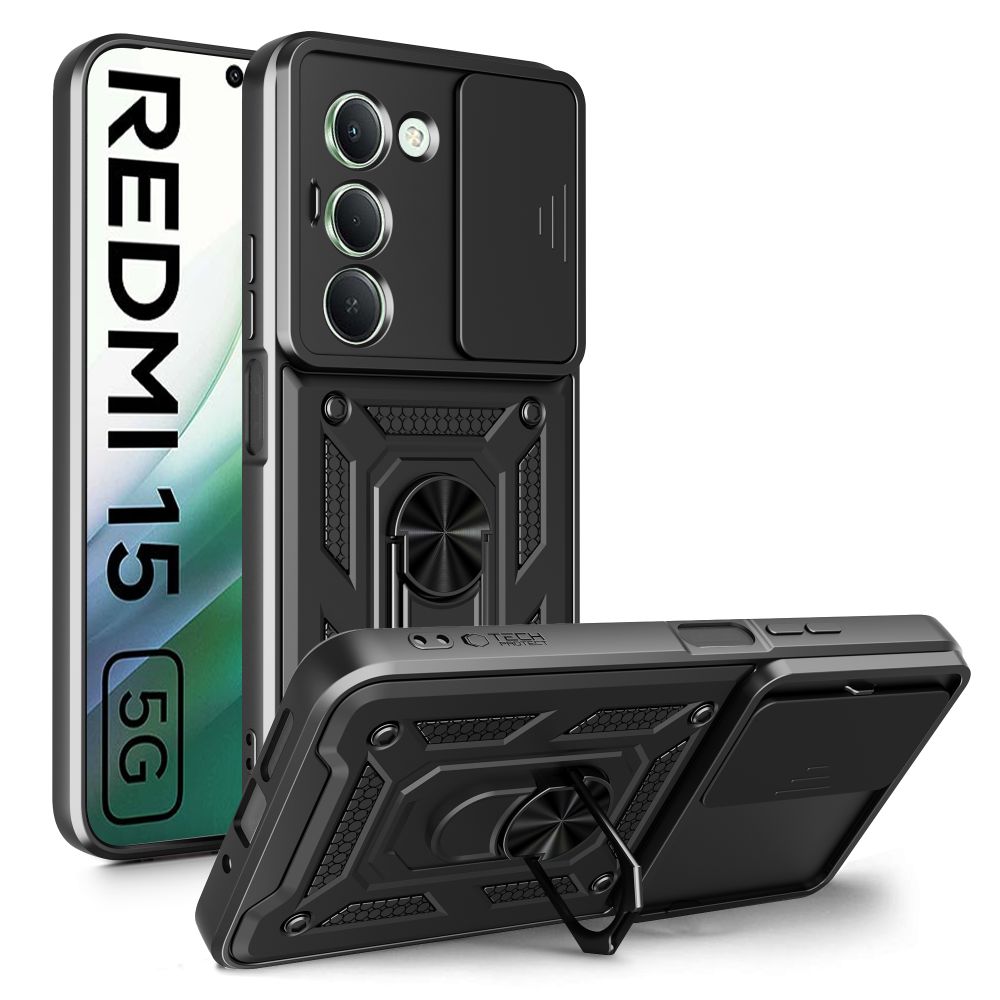 etui Tech-protect Camshield Pro czarne Xiaomi Redmi 15 4G