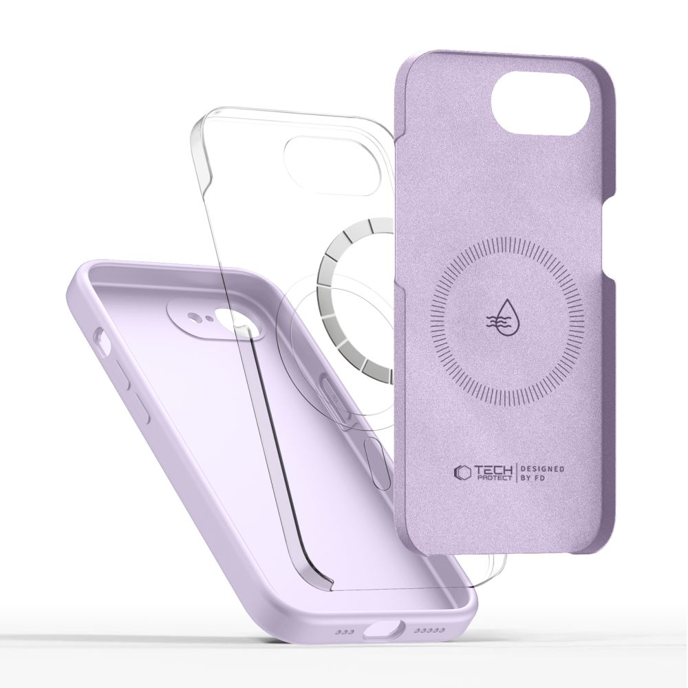 etui Tech-protect Liquid Silicone Magsafe mauve Apple iPhone 17e / 4